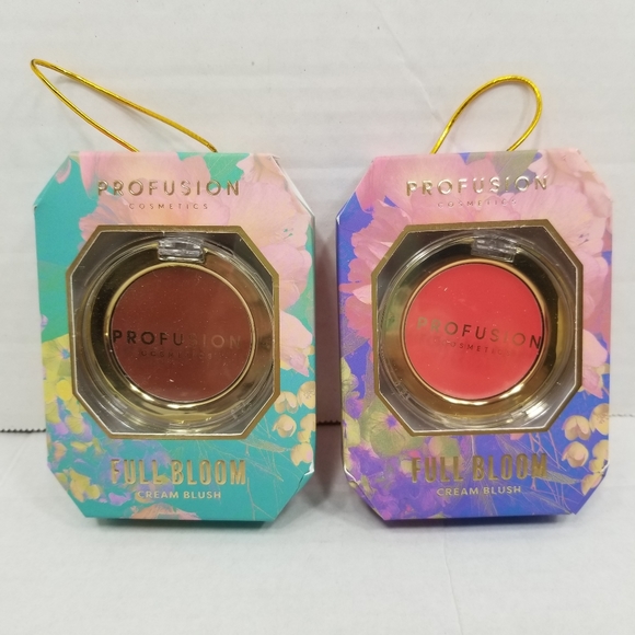 New! Set of 2 Profusion Cosmetics Full Bloom Cream Blush Hibiscus & Rose Petal - Picture 2 of 6